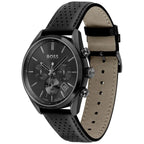 Hugo Boss Champion 1513880 44mm Men’s Chronograph Watch – Black Dial & Genuine Leather Strap