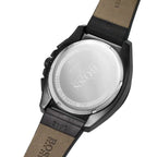 Hugo Boss Grandmaster 1513883 46mm Men’s Chronograph Watch – Blue Textured Dial & Black Genuine Leather Strap