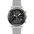 Hugo Boss Pilot Edition 1513886 44mm Men’s Chronograph Watch – Black Dial & Silver Mesh Bracelet