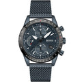 Hugo Boss Pilot Edition 1513887 44mm Men’s Chronograph Watch – Blue Dial & Blue Stainless Steel Mesh Bracelet