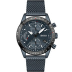 Hugo Boss Pilot Edition 1513887 44mm Men’s Chronograph Watch – Blue Dial & Blue Stainless Steel Mesh Bracelet