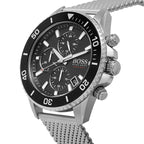 Hugo Boss Admiral 1513904 45mm Men’s Chronograph Watch – Black Dial & Silver-tone Stainless Steel Mesh Bracelet