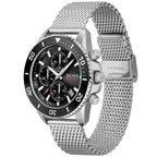 Hugo Boss Admiral 1513904 45mm Men’s Chronograph Watch – Black Dial & Silver-tone Stainless Steel Mesh Bracelet