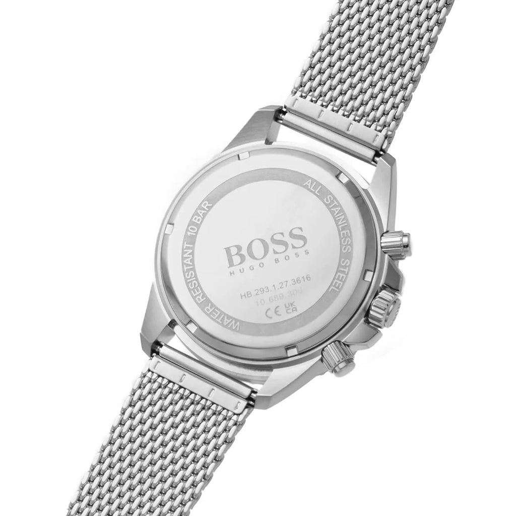 Hugo Boss Admiral 1513904 45mm Men’s Chronograph Watch – Black Dial & Silver-tone Stainless Steel Mesh Bracelet