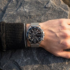 Hugo Boss Admiral 1513904 45mm Men’s Chronograph Watch – Black Dial & Silver-tone Stainless Steel Mesh Bracelet