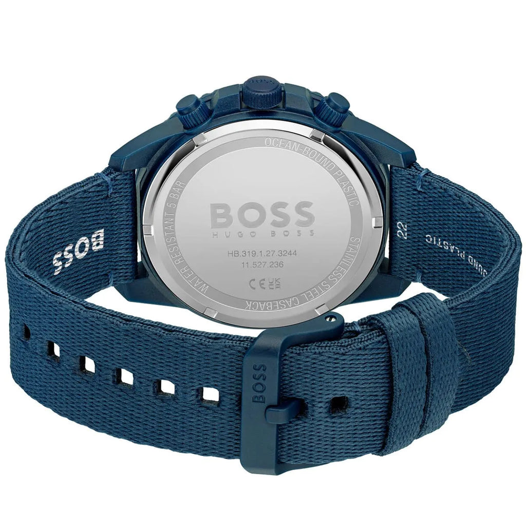 Hugo Boss Admiral 1513919 45mm Men’s Solar Watch – Blue Dial & Blue Synthetic Fiber Strap
