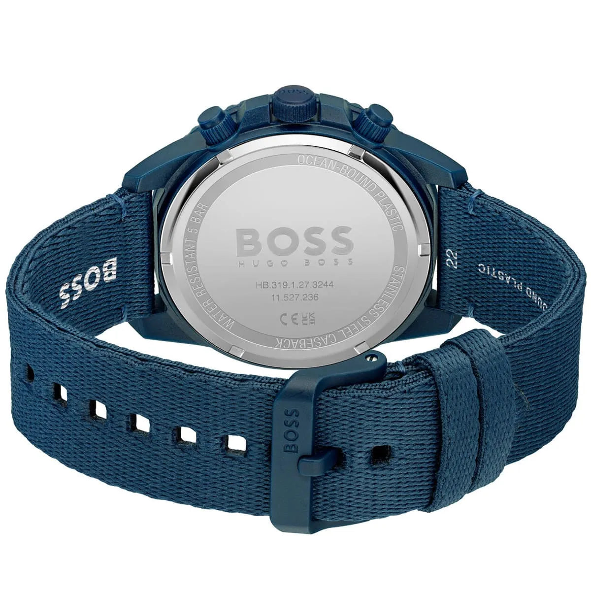 Hugo Boss Admiral 1513919 45mm Men’s Solar Watch – Blue Dial & Blue Synthetic Fiber Strap