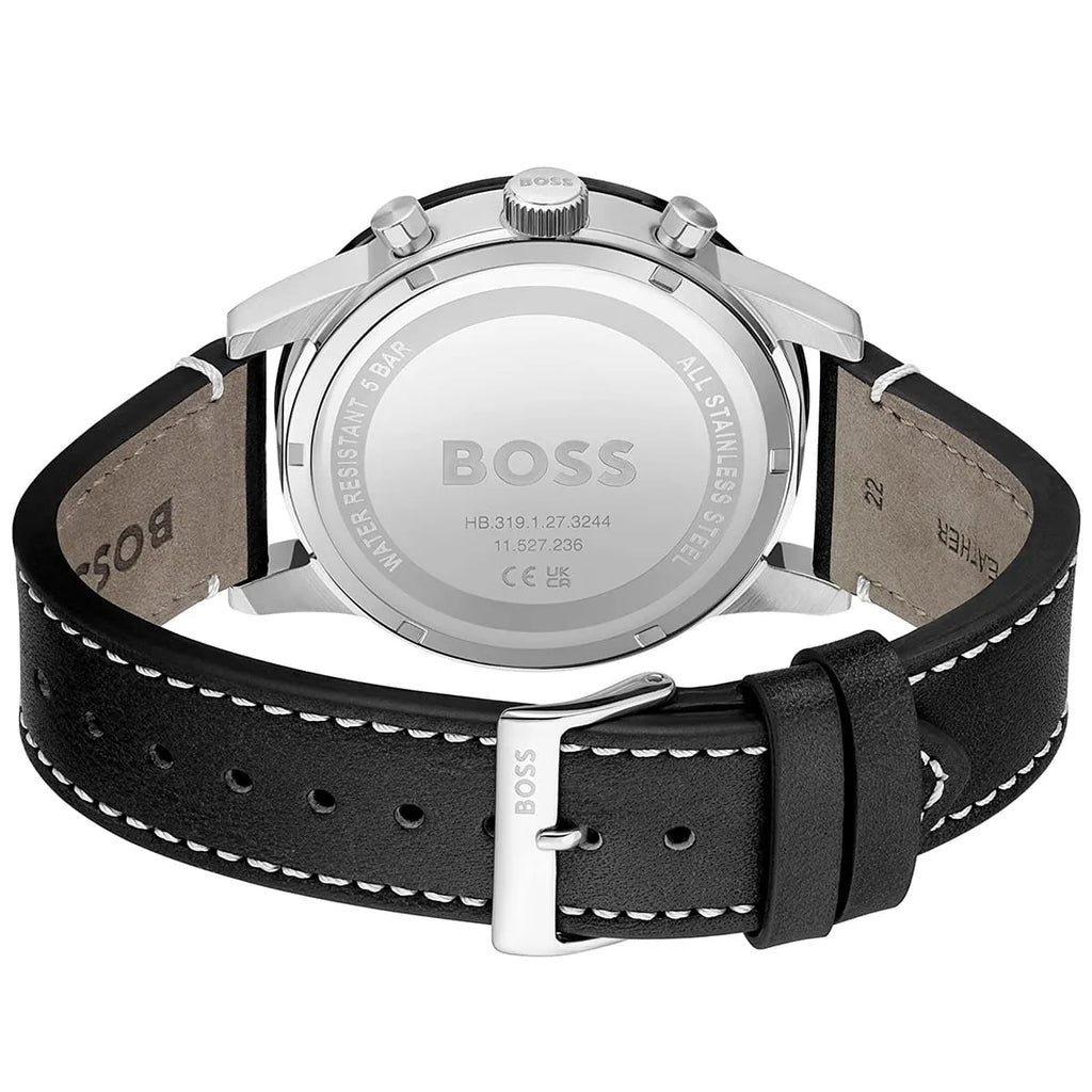 Hugo Boss Allure 1513920 44mm Men’s Chronograph Watch – Black Dial & Genuine Leather Strap