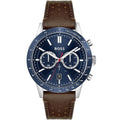 Hugo Boss Allure 1513921 44mm Men’s Chronograph Watch – Blue Dial & Genuine Leather Strap