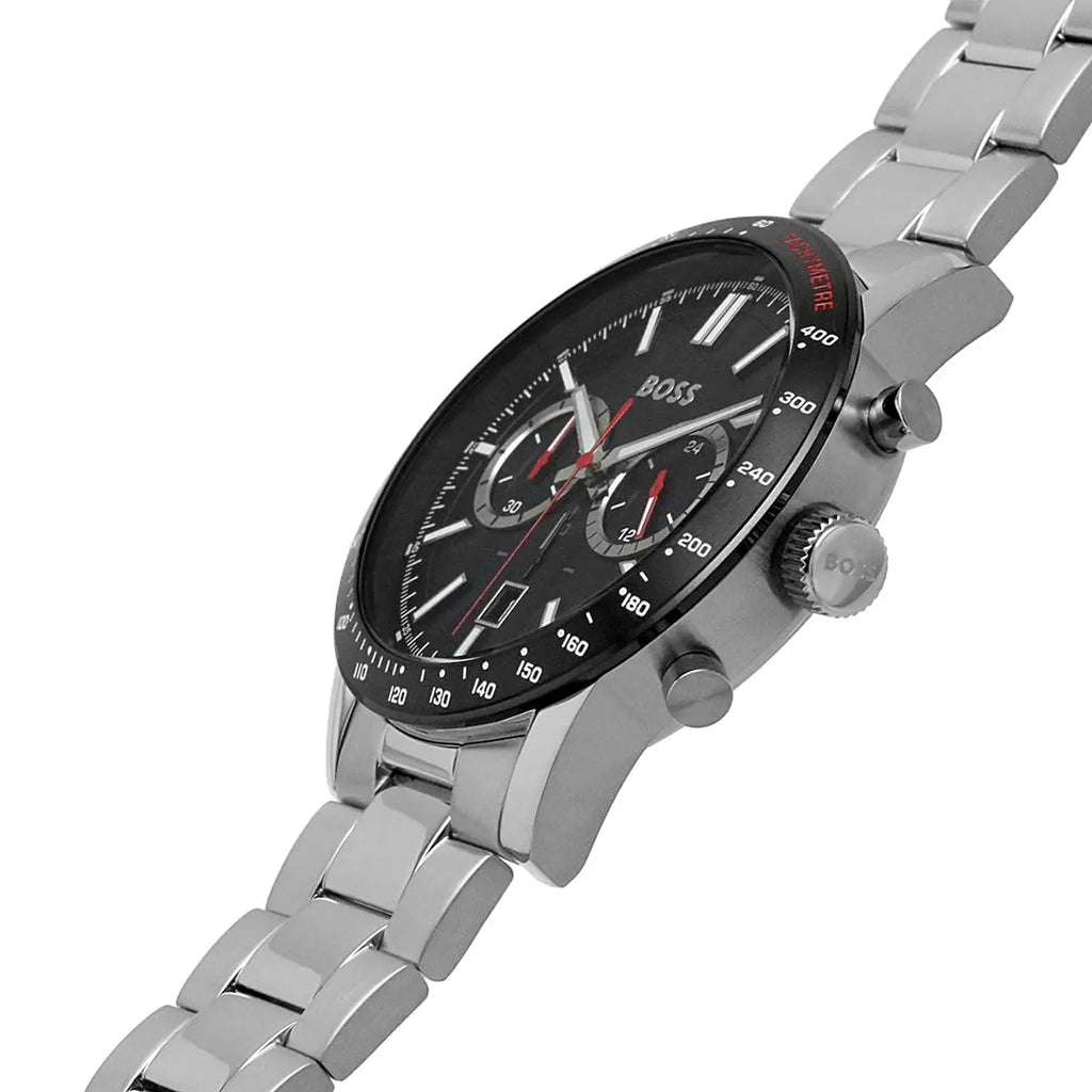 Hugo Boss Allure 1513922 44mm Men’s Chronograph Watch – Black Dial & Silver-tone Stainless Steel Link Bracelet
