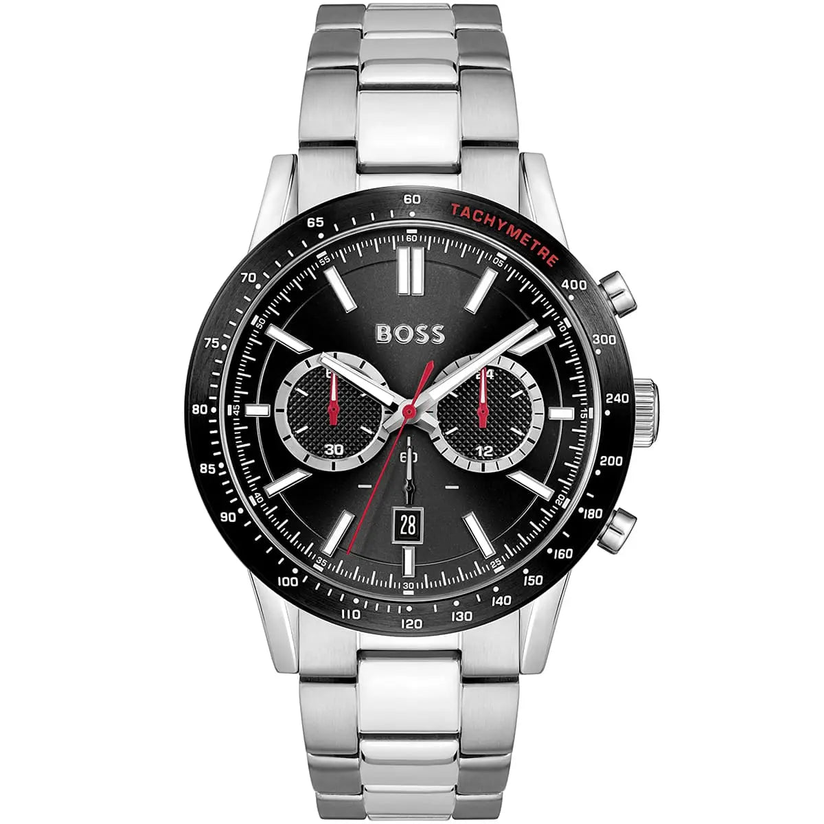 Hugo Boss Allure 1513922 44mm Men’s Chronograph Watch – Black Dial & Silver-tone Stainless Steel Link Bracelet