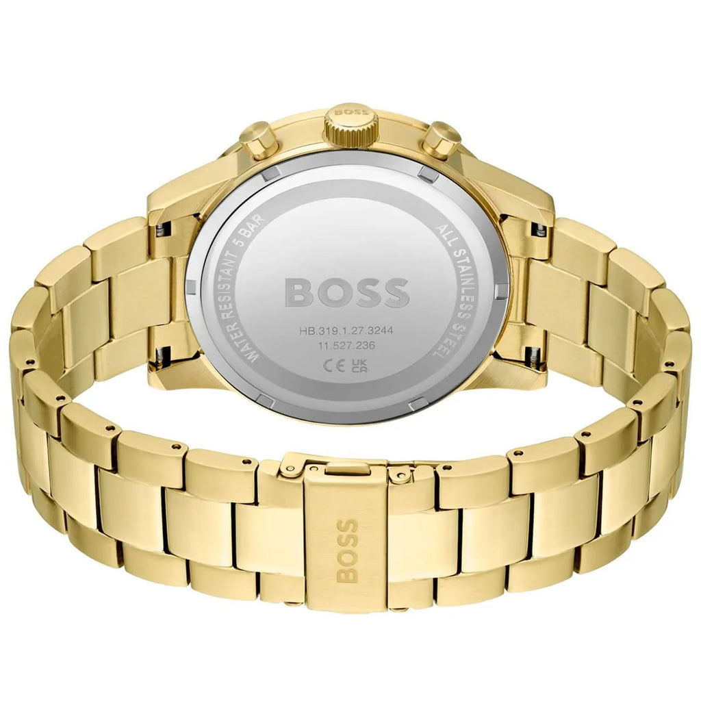 Hugo Boss Allure 1513923 44mm Men’s Chronograph Watch – Green Dial & Gold-tone Stainless Steel Link Bracelet
