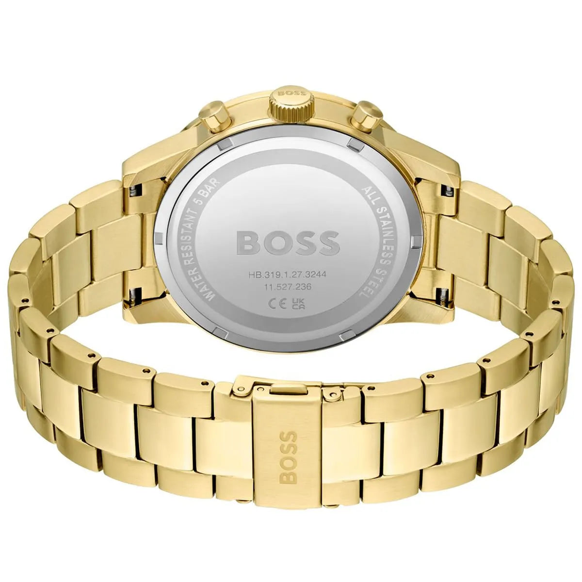 Hugo Boss Allure 1513923 44mm Men’s Chronograph Watch – Green Dial & Gold-tone Stainless Steel Link Bracelet