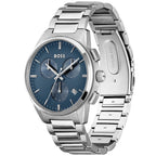 Hugo Boss Dapper 1513927 43mm Men’s Quartz Watch – Blue Dial & Silver-tone Stainless Steel Link Bracelet