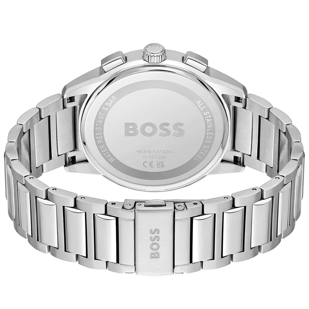 Hugo Boss Dapper 1513927 43mm Men’s Quartz Watch – Blue Dial & Silver-tone Stainless Steel Link Bracelet