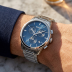 Hugo Boss Dapper 1513927 43mm Men’s Quartz Watch – Blue Dial & Silver-tone Stainless Steel Link Bracelet