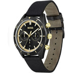 Hugo Boss Santiago 1513935 44mm Men’s Chronograph Watch – Black Dial & Black Synthetic Fiber Strap