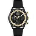 Hugo Boss Santiago 1513935 44mm Men’s Chronograph Watch – Black Dial & Black Synthetic Fiber Strap