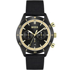 Hugo Boss Santiago 1513935 44mm Men’s Chronograph Watch – Black Dial & Black Synthetic Fiber Strap