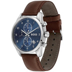 Hugo Boss Skymaster 1513940 44mm Men’s Chronograph Watch – Blue Dial & Brown Genuine Leather Strap