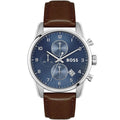 Hugo Boss Skymaster 1513940 44mm Men’s Chronograph Watch – Blue Dial & Brown Genuine Leather Strap