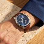 Hugo Boss Skymaster 1513940 44mm Men’s Chronograph Watch – Blue Dial & Brown Genuine Leather Strap