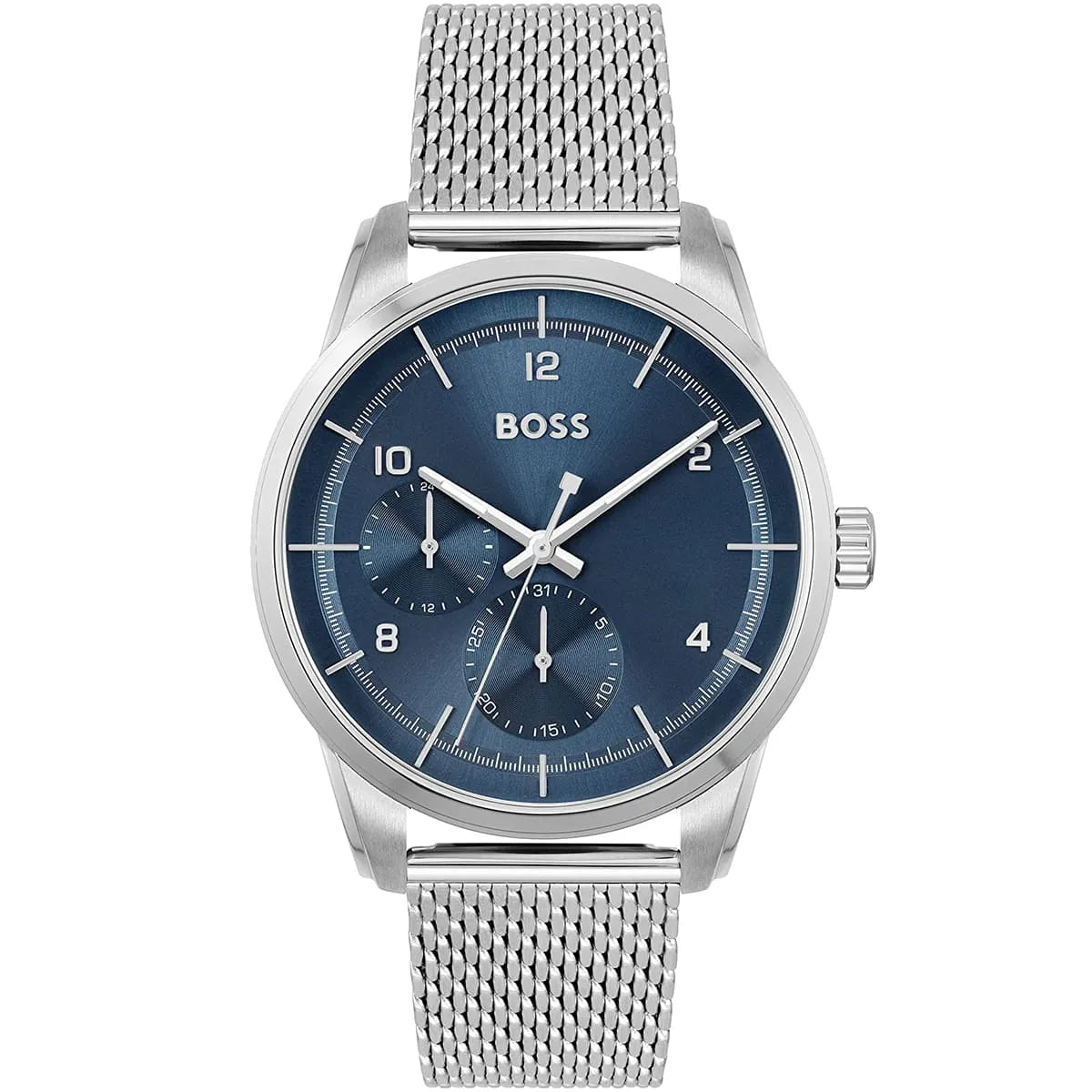 Hugo Boss Sophio 1513942 42mm Men’s Quartz Watch – Blue Dial & Silver Mesh Bracelet