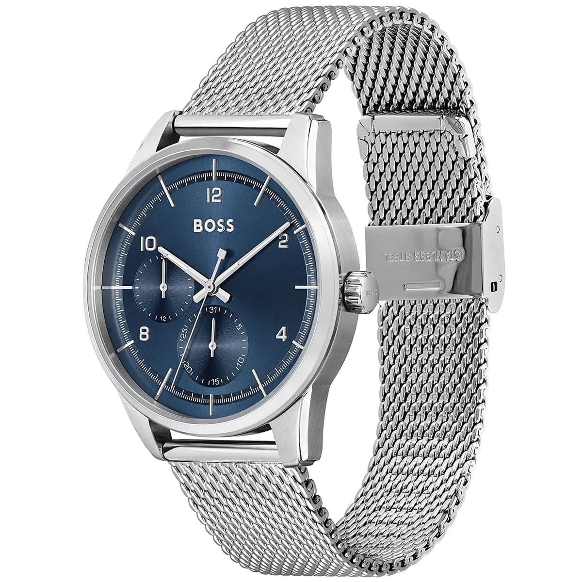 Hugo Boss Sophio 1513942 42mm Men’s Quartz Watch – Blue Dial & Silver Mesh Bracelet