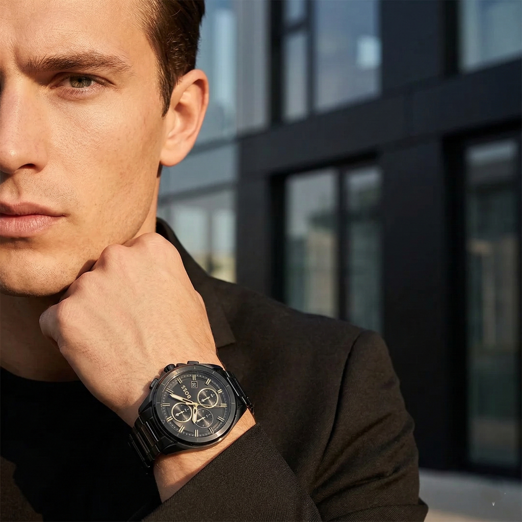 Hugo Boss Volane 1513950 44mm Men’s Chronograph Watch – Black Dial & Stainless Steel Bracelet