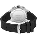 Hugo Boss Volane 1513953 44mm Men’s Chronograph Watch – Black Textured Dial & Black Silicone Strap