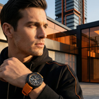 Hugo Boss Volane 1513957 44mm Men’s Chronograph Watch – Black Dial & Orange Rubber Strap