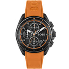 Hugo Boss Volane 1513957 44mm Men’s Chronograph Watch – Black Dial & Orange Rubber Strap