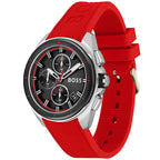 Hugo Boss Volane 1513959 44mm Men’s Chronograph Watch – Black Dial & Red Rubber Strap