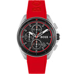 Hugo Boss Volane 1513959 44mm Men’s Chronograph Watch – Black Dial & Red Rubber Strap
