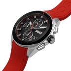 Hugo Boss Volane 1513959 44mm Men’s Chronograph Watch – Black Dial & Red Rubber Strap