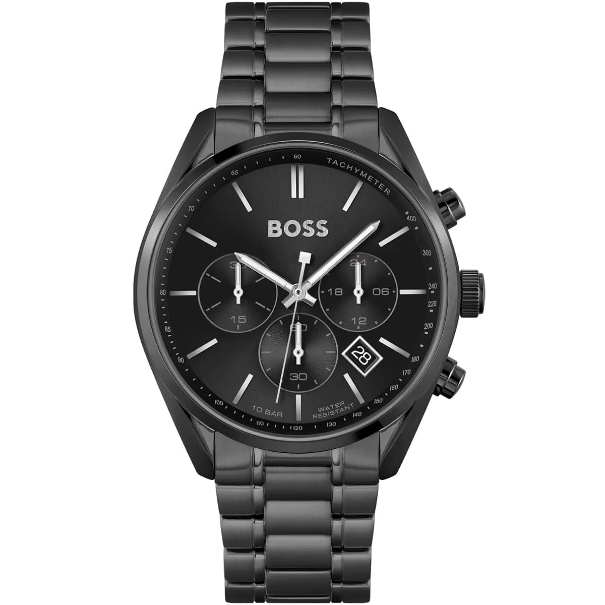 Hugo Boss Champion 1513960 44mm Men’s Chronograph Watch – Black Dial & Black Stainless Steel Link Bracelet