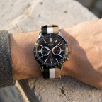 Hugo Boss Allure 1513963 44mm Men’s Chronograph Watch – Black Dial & Multicolored Fiber Strap
