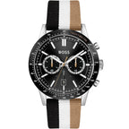 Hugo Boss Allure 1513963 44mm Men’s Chronograph Watch – Black Dial & Multicolored Fiber Strap