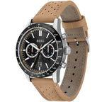 Hugo Boss Allure 1513964 44mm Men’s Chronograph Watch – Black Dial & Genuine Leather Strap