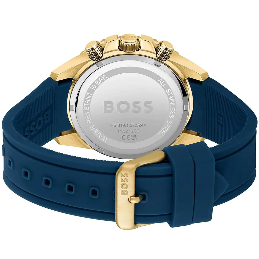 Hugo Boss Admiral 1513965 46mm Men’s Chronograph Watch – Blue Dial & Blue Rubber Strap