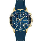 Hugo Boss Admiral 1513965 46mm Men’s Chronograph Watch – Blue Dial & Blue Rubber Strap
