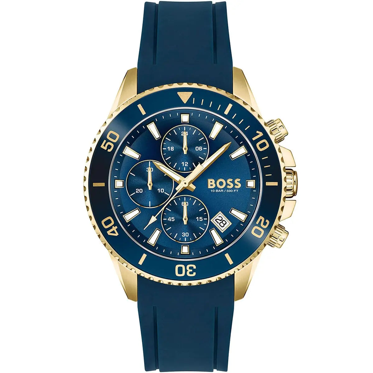 Hugo Boss Admiral 1513965 46mm Men’s Chronograph Watch – Blue Dial & Blue Rubber Strap