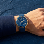 Hugo Boss Admiral 1513965 46mm Men’s Chronograph Watch – Blue Dial & Blue Rubber Strap