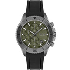 Hugo Boss Admiral 1513967 46mm Men’s Chronograph Watch – Green Dial & Black Rubber Strap