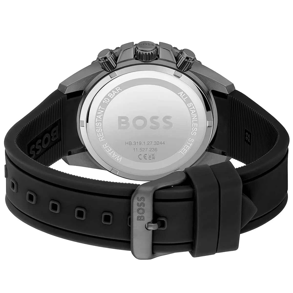Hugo Boss Admiral 1513967 46mm Men’s Chronograph Watch – Green Dial & Black Rubber Strap