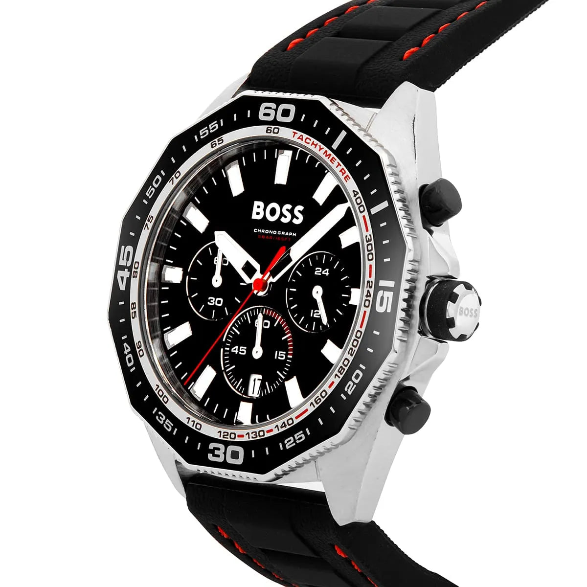 Hugo Boss Runner 1513969 44mm Men’s Chronograph Watch – Black Dial & Black Rubber Strap