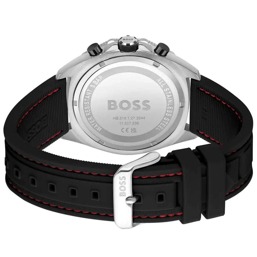 Hugo Boss Runner 1513969 44mm Men’s Chronograph Watch – Black Dial & Black Rubber Strap