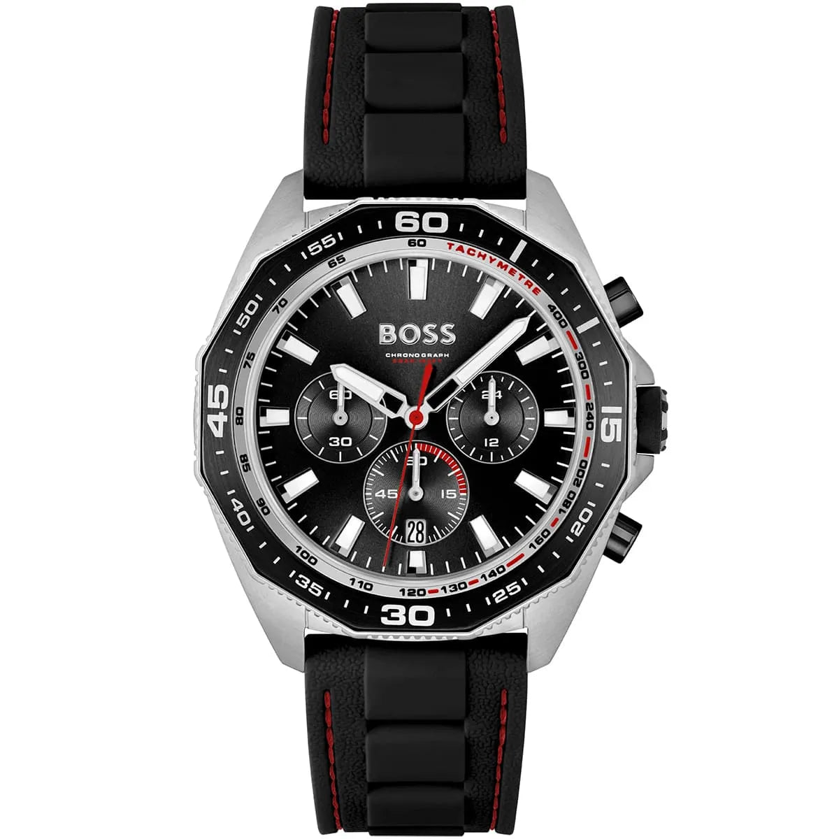 Hugo Boss Runner 1513969 44mm Men’s Chronograph Watch – Black Dial & Black Rubber Strap