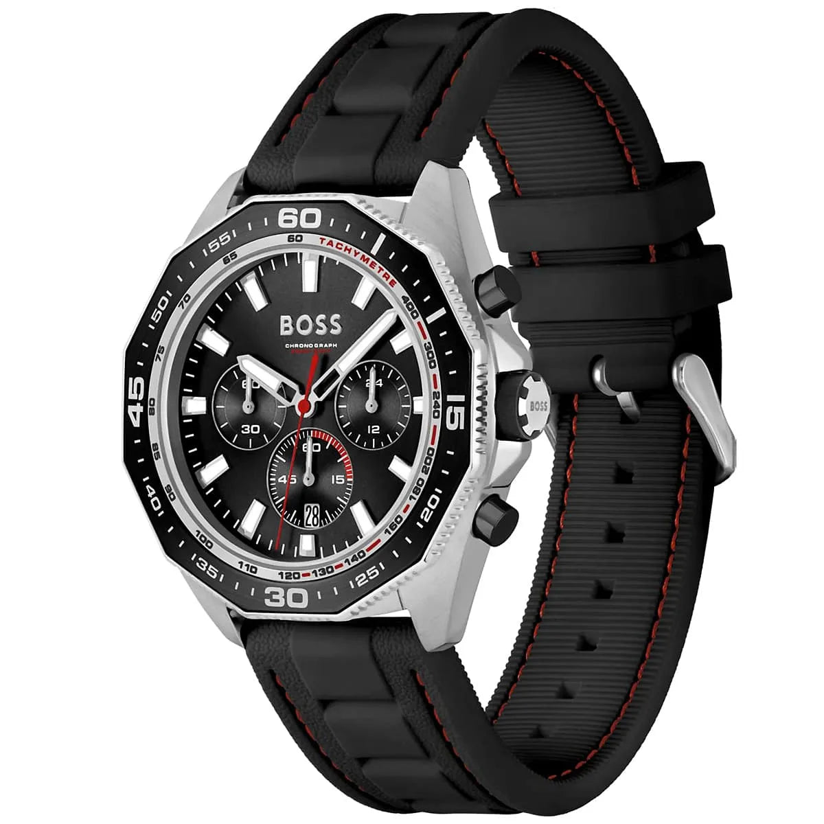 Hugo Boss Runner 1513969 44mm Men’s Chronograph Watch – Black Dial & Black Rubber Strap
