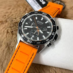 Hugo Boss Energy 1513970 44mm Men’s Chronograph Watch – Black Dial & Orange Rubber Strap